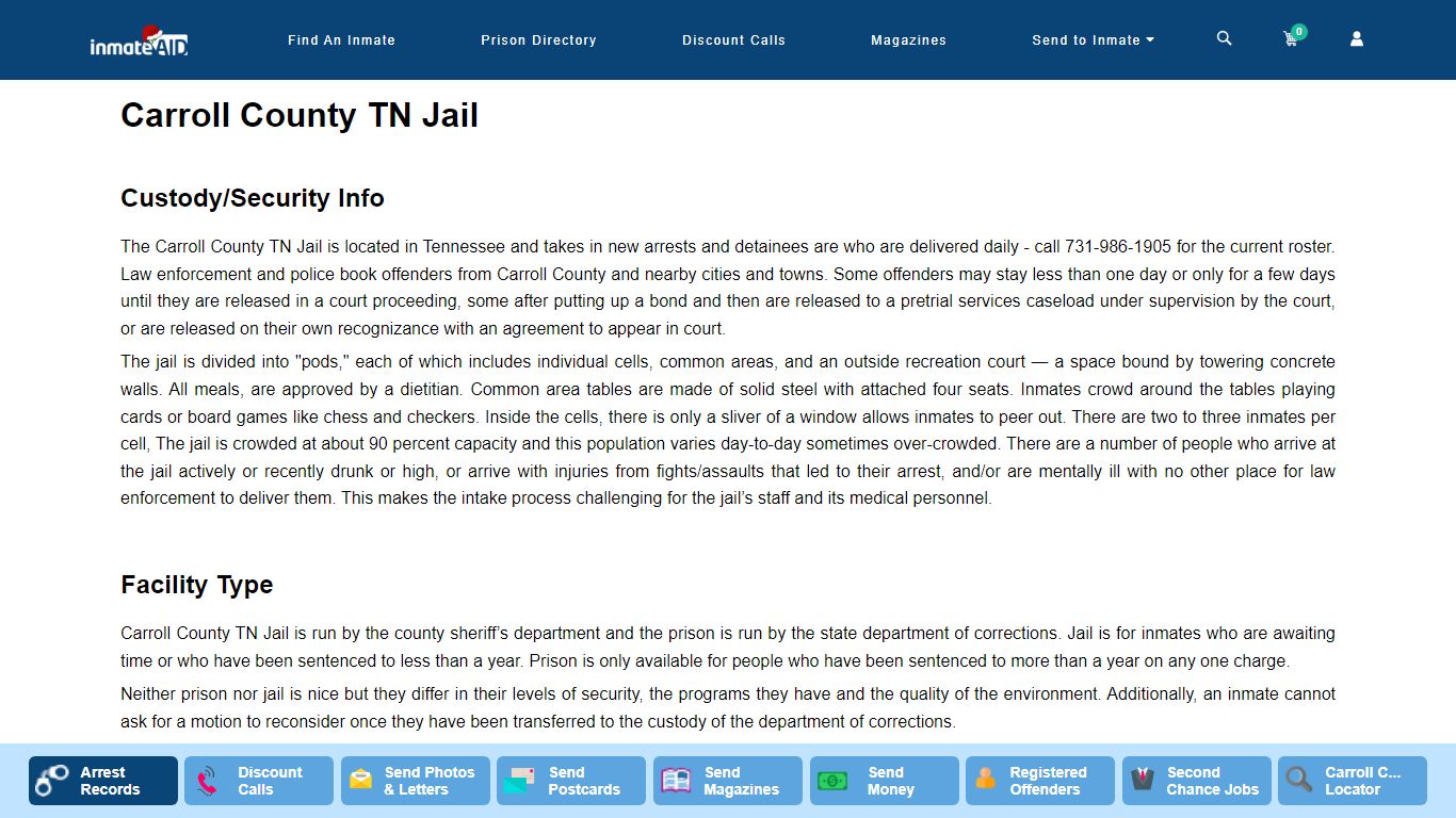 Carroll County TN Jail - InmateAid